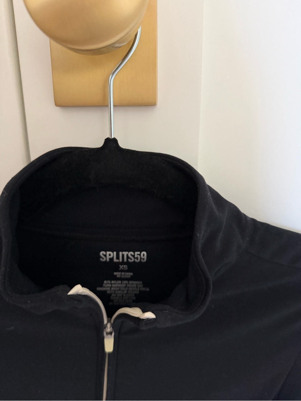 Splits59 Black Cropped Half-Zip Long Sleeve Top - Picture 2 of 3
